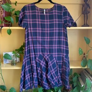 Plaid t-shirt dress